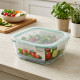 Glass Square Tupperware 1200 ml